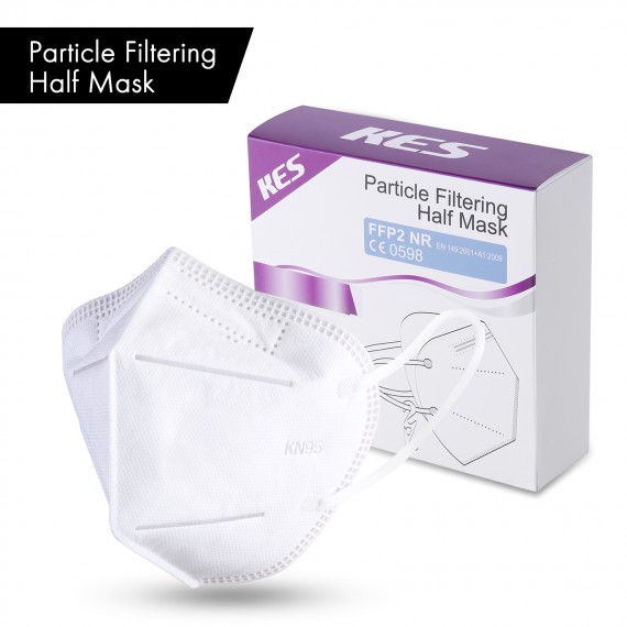 WHITE KN95 FACE MASK, PARTICLE FILTERING HALF MASK (NON-MEDICAL), 10 PCS,FM202-WH